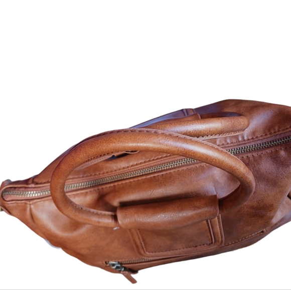 Women BROWN ANTIK KRAFT HANDBAG/CROSSBODY 13"x17" pre-love - Picture 8 of 10